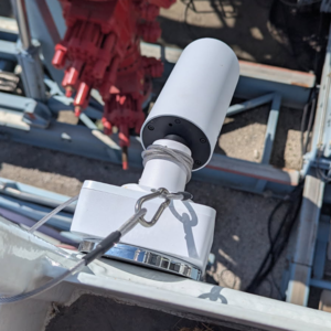 bullet camera deployed and tethered