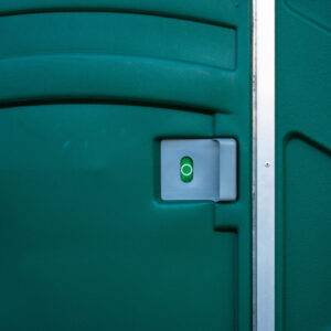 shot of an unlocked porta potty lock mechanism